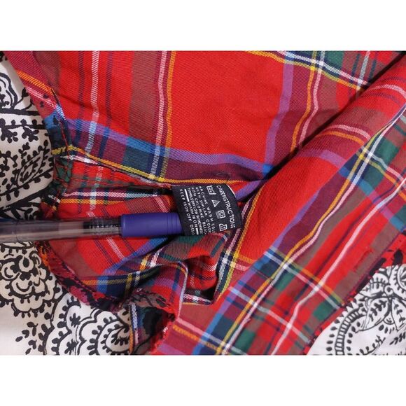 Fresh 2 Death Black Is The New Black Roca Wear L. Red Plaid Black Spatters - Picture 2 of 9